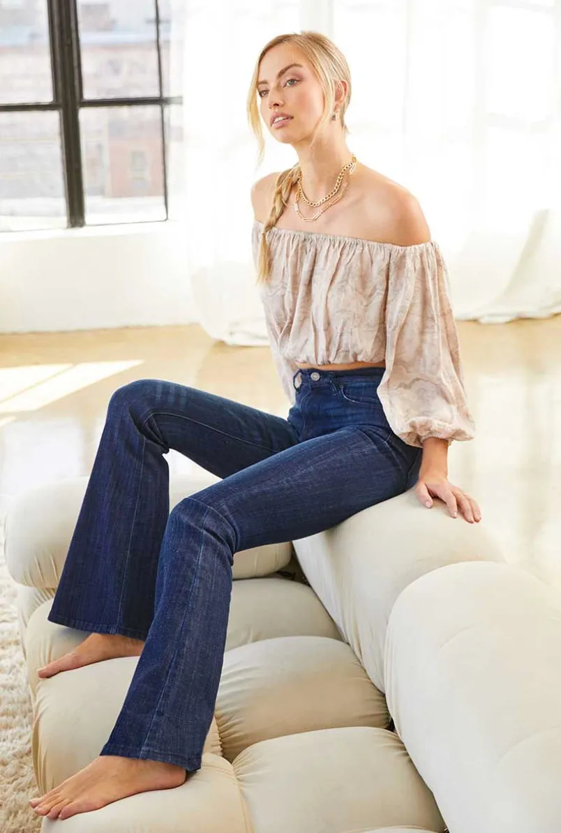 Dark Wash Flare Bottom