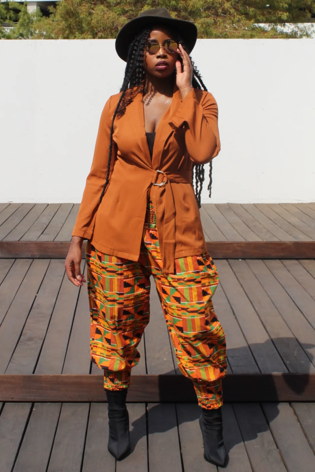 Dashiki Print Harem Pants - Tri Pattern
