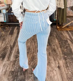 Denim Stripe Flare Bottoms