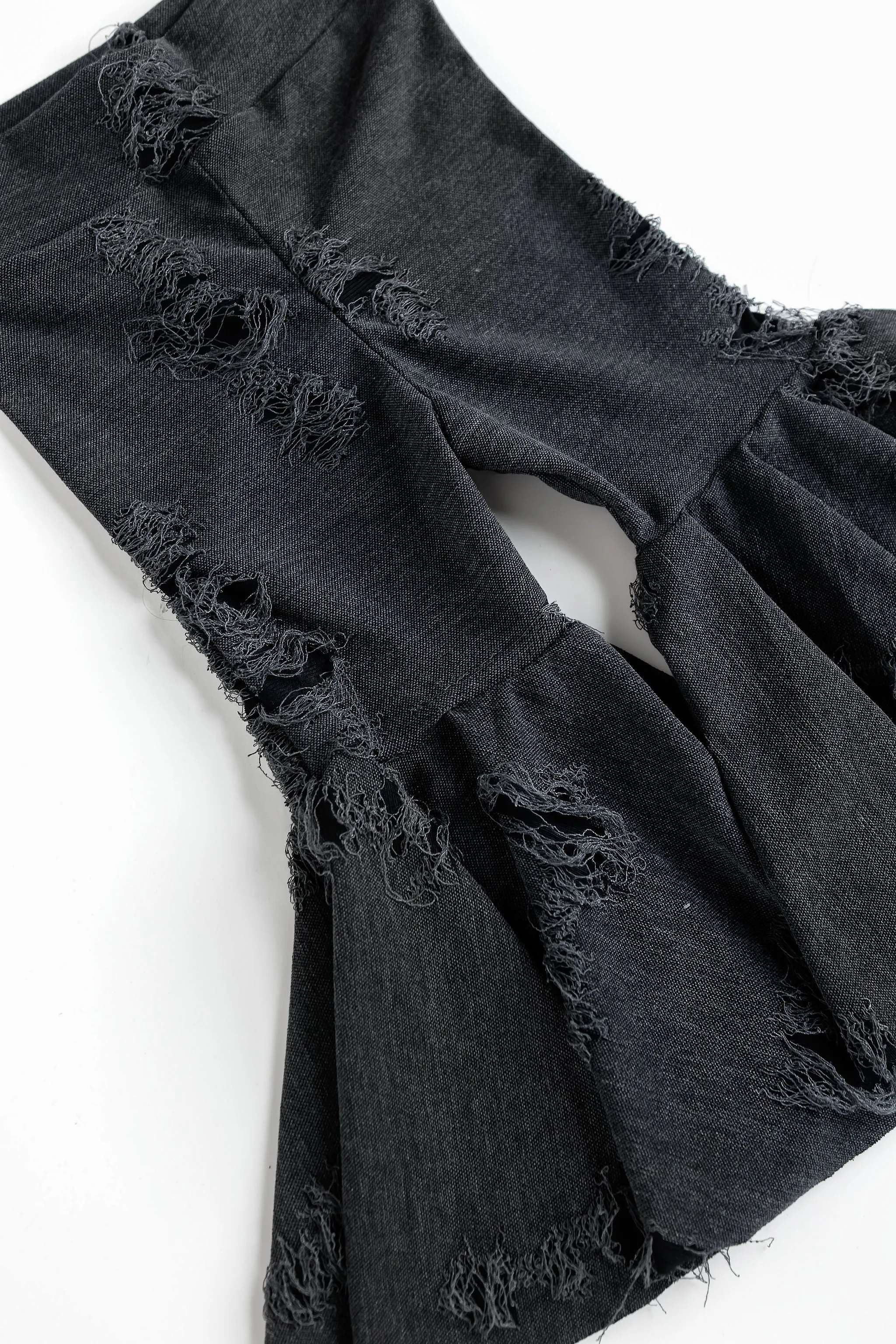 Distressed Denim Inspired Baby Bell Bottoms
