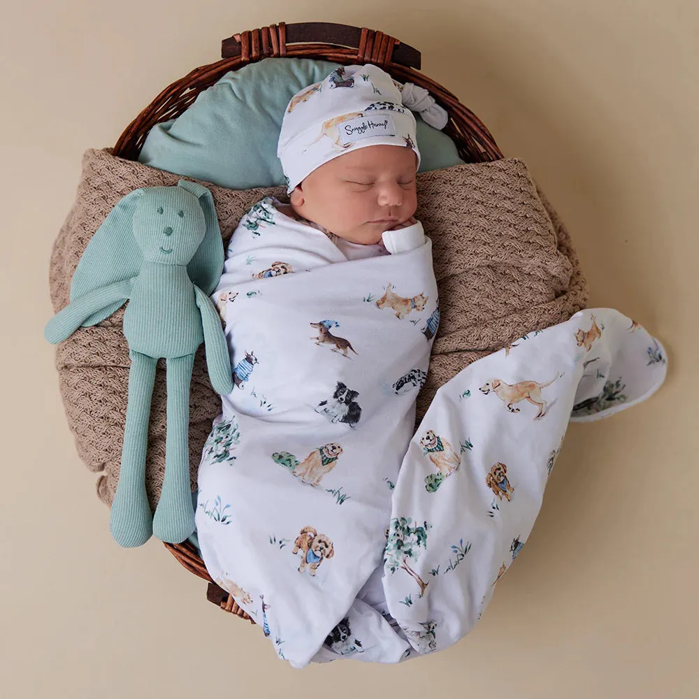 Dog Park Organic Jersey Wrap & Beanie Set