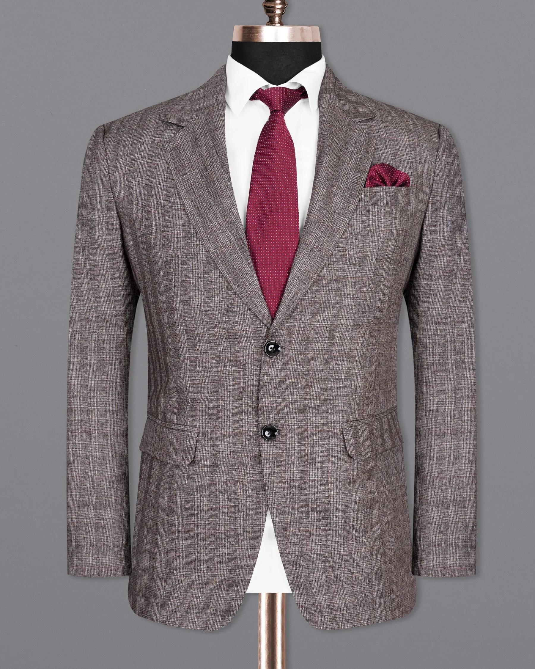 Don Juan Brown Plaid Wool Rich Blazer