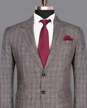 Don Juan Brown Plaid Wool Rich Blazer