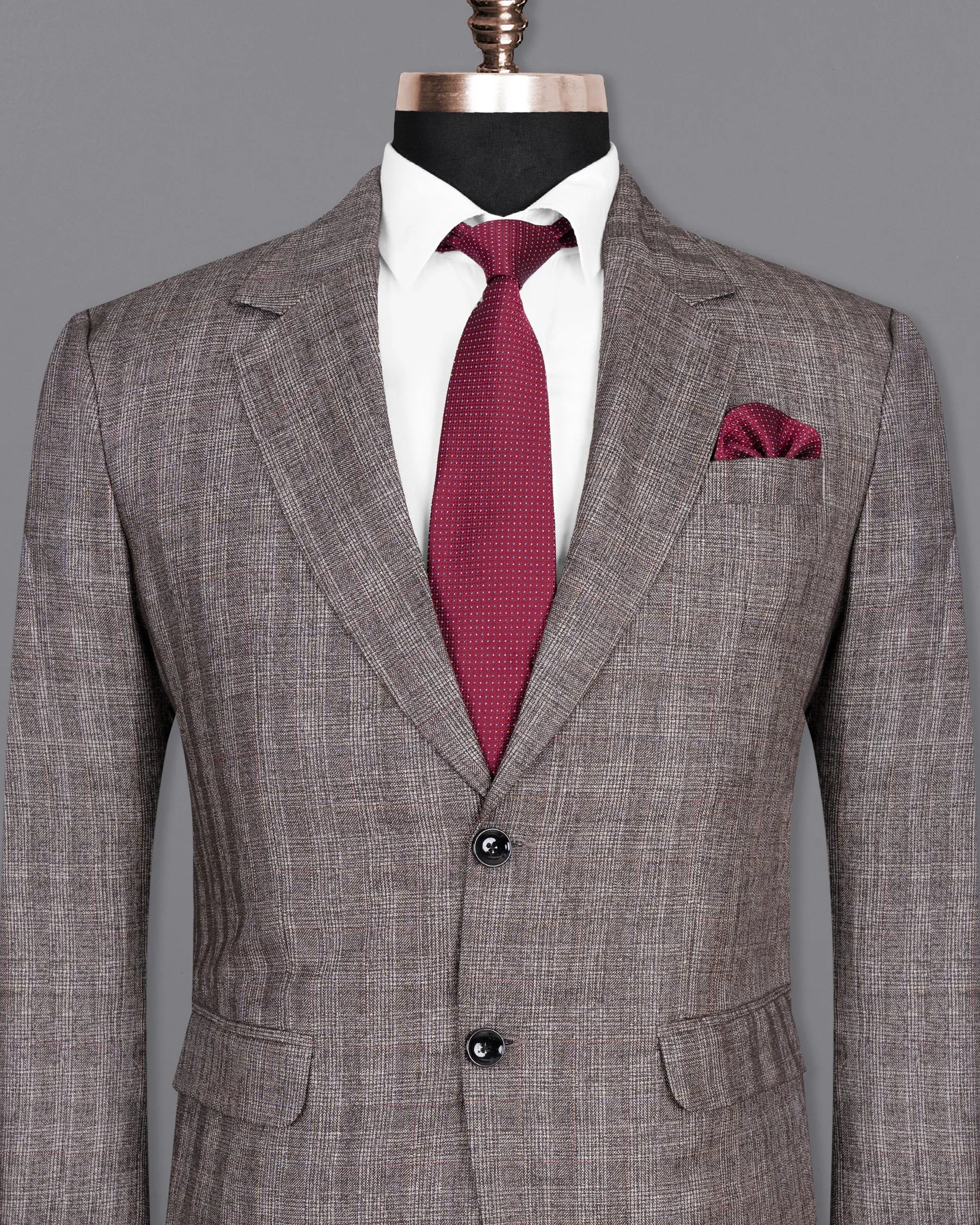 Don Juan Brown Plaid Wool Rich Blazer