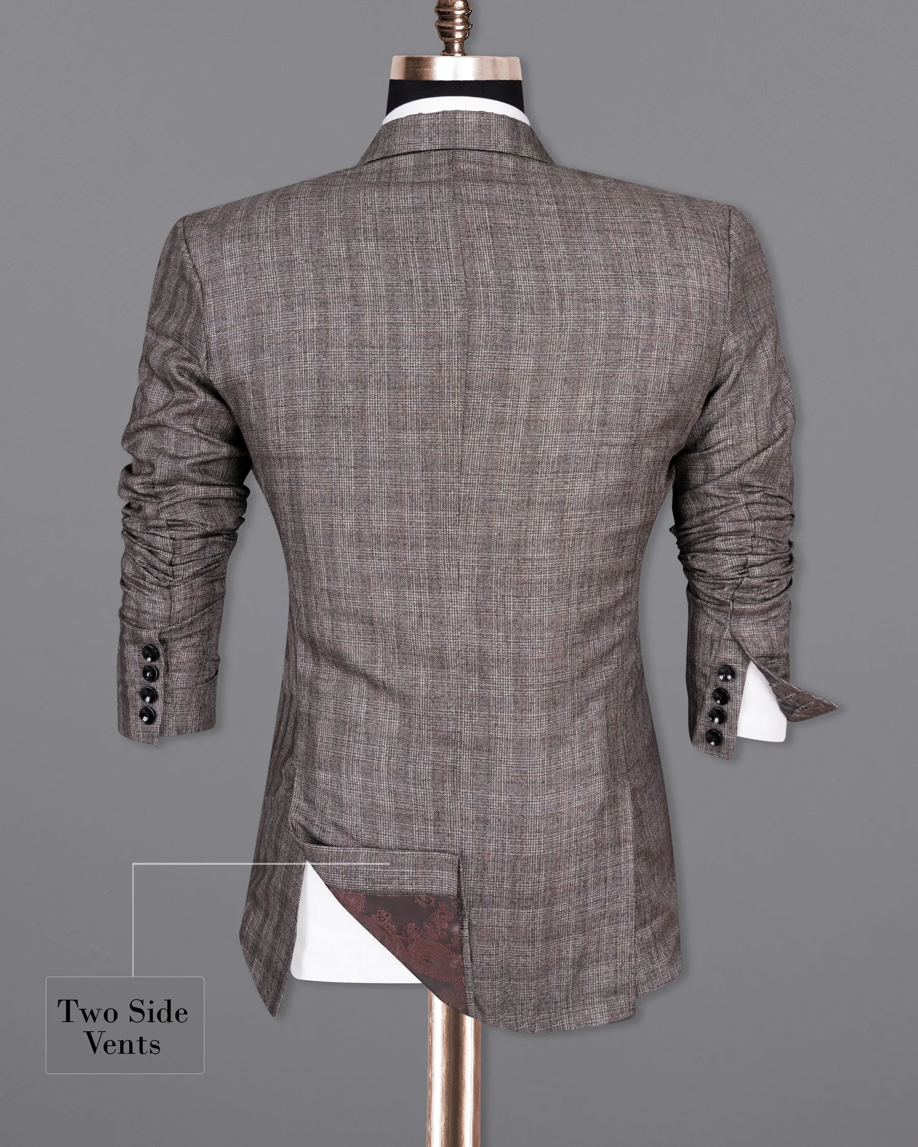 Don Juan Brown Plaid Wool Rich Blazer
