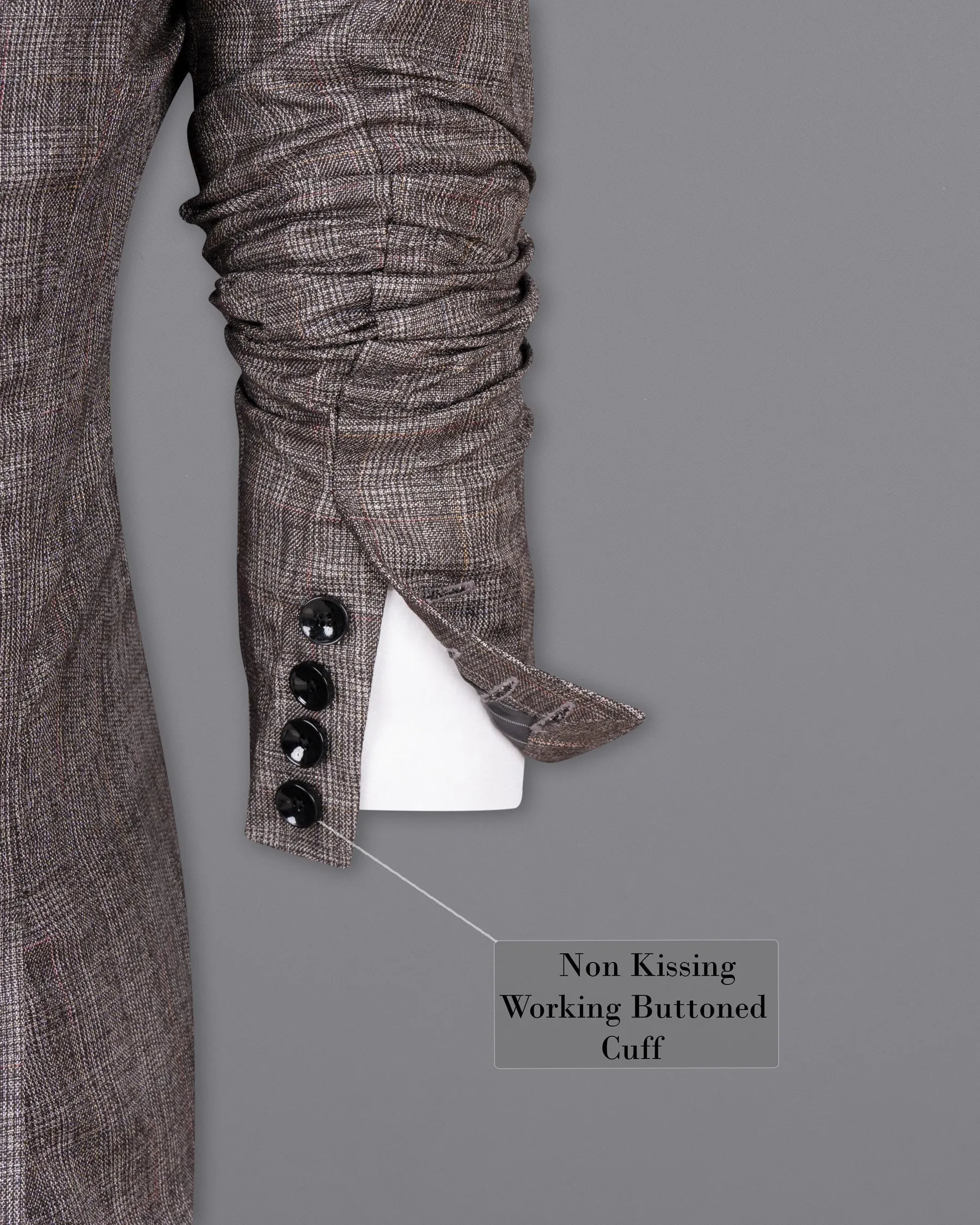 Don Juan Brown Plaid Wool Rich Blazer