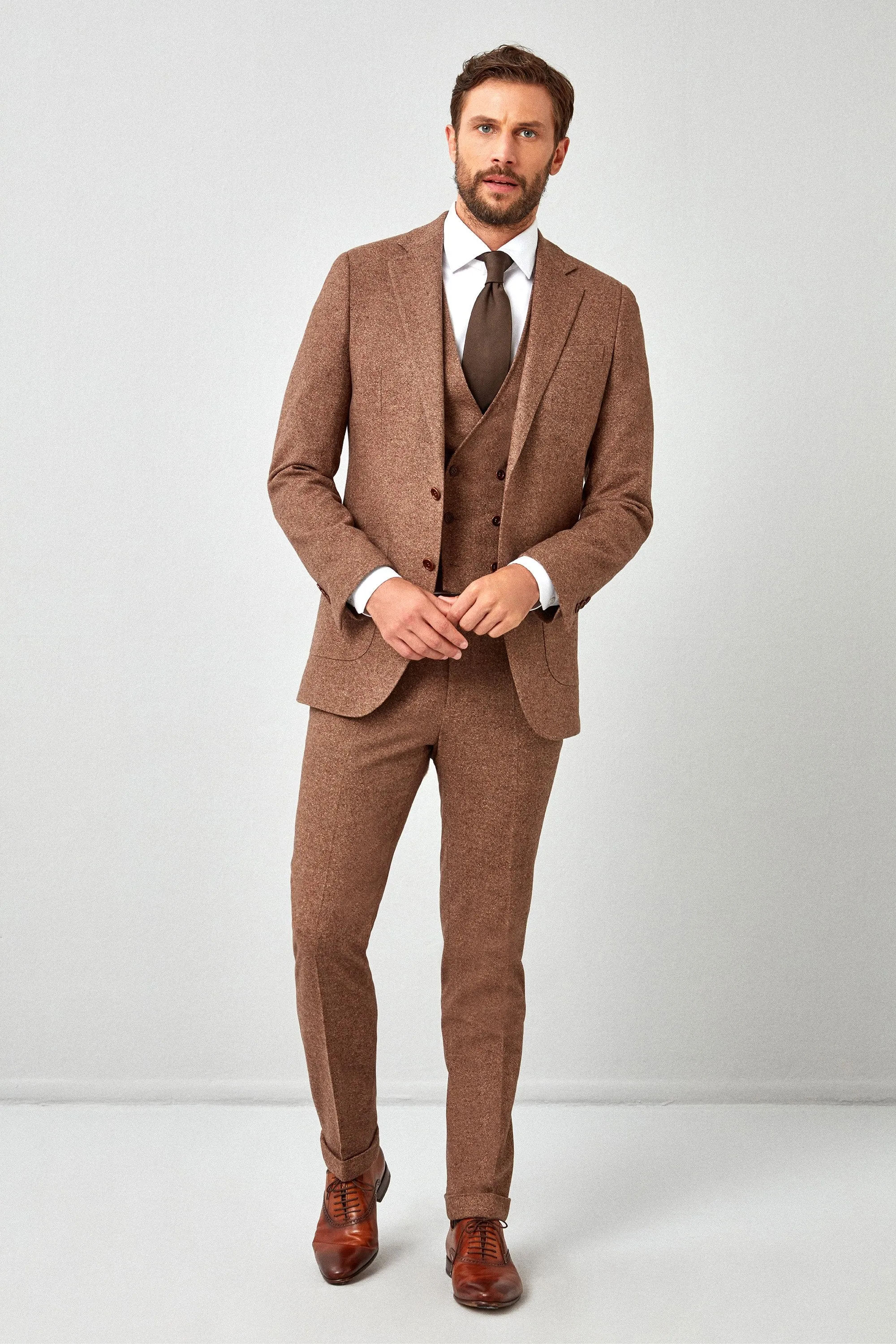 Donegal Italian Wool & Silk 3pc Suit