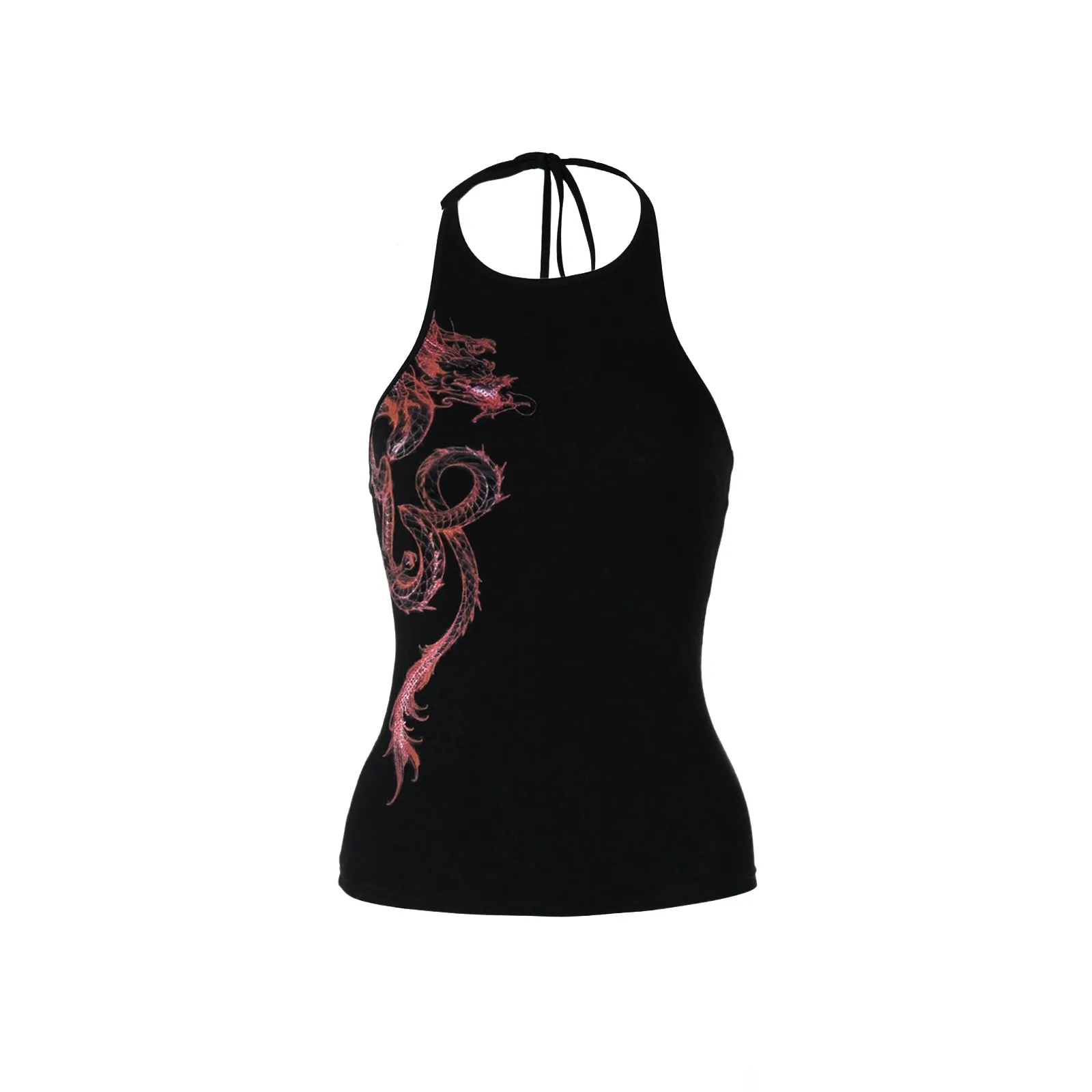 Dragon Print Halter Croptop