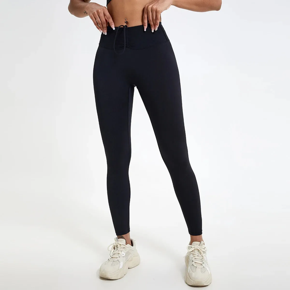 Drawstring High-Waisted Leggings