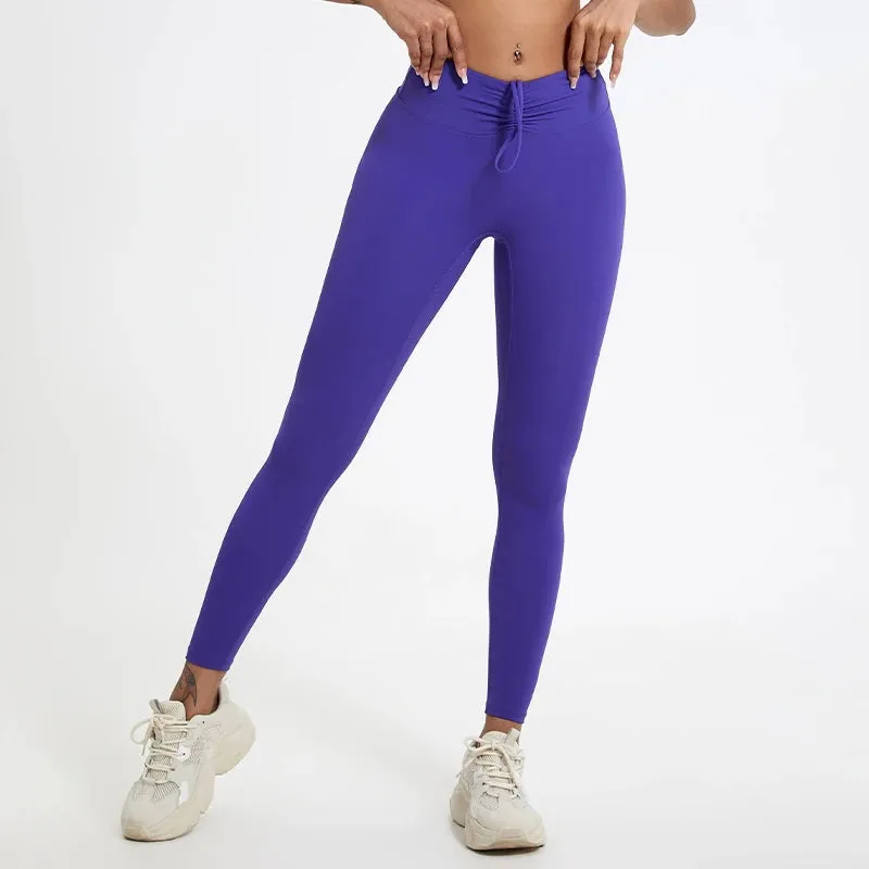 Drawstring High-Waisted Leggings