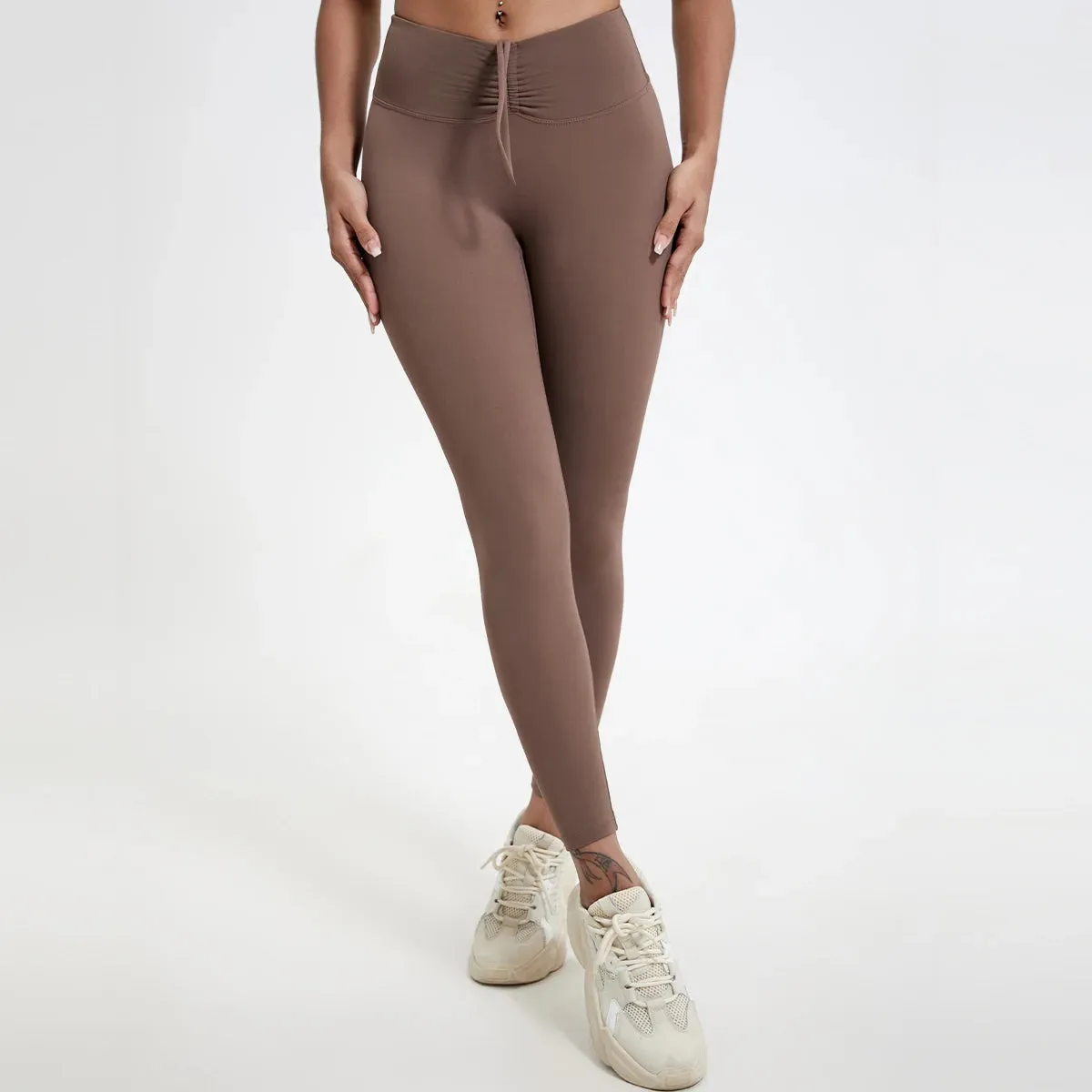 Drawstring High-Waisted Leggings