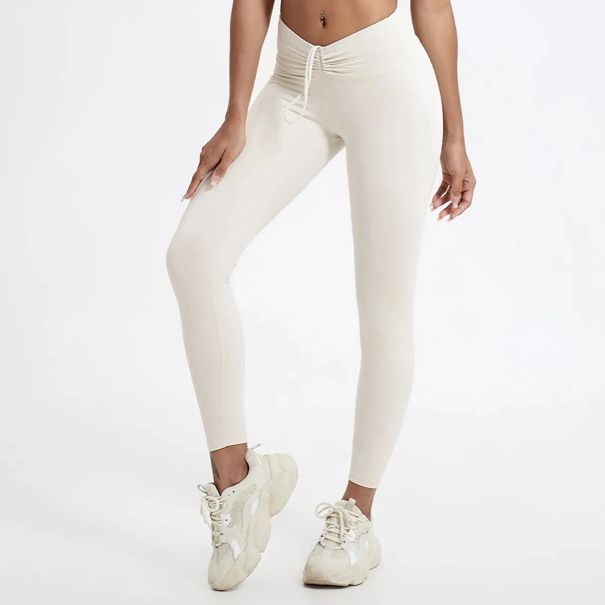 Drawstring High-Waisted Leggings