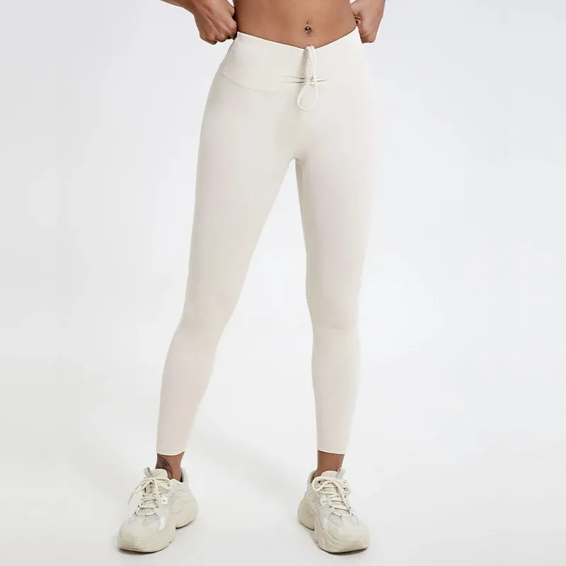 Drawstring High-Waisted Leggings