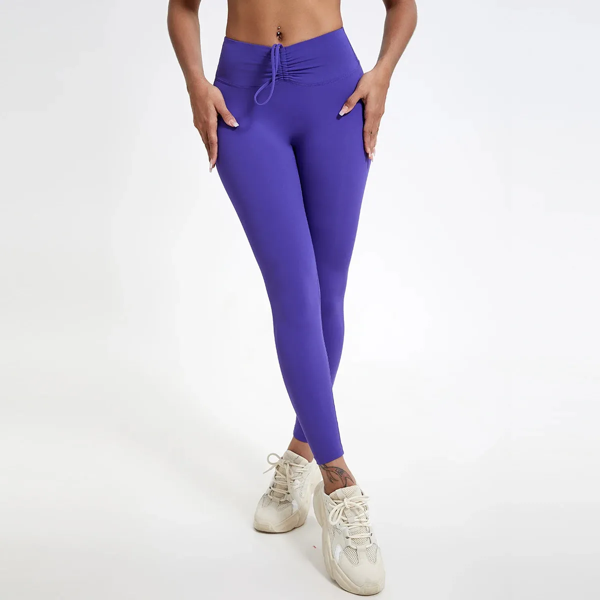 Drawstring High-Waisted Leggings