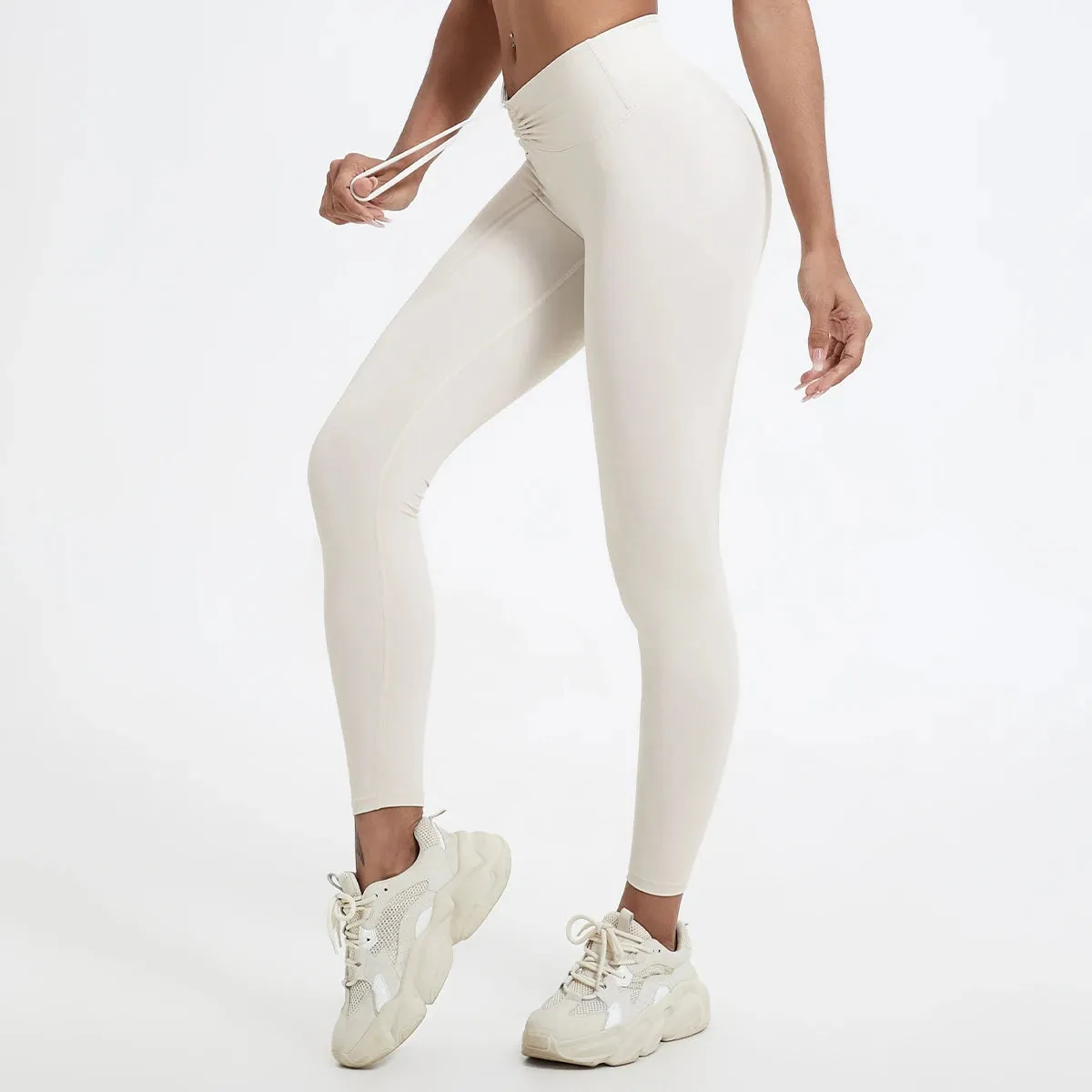 Drawstring High-Waisted Leggings