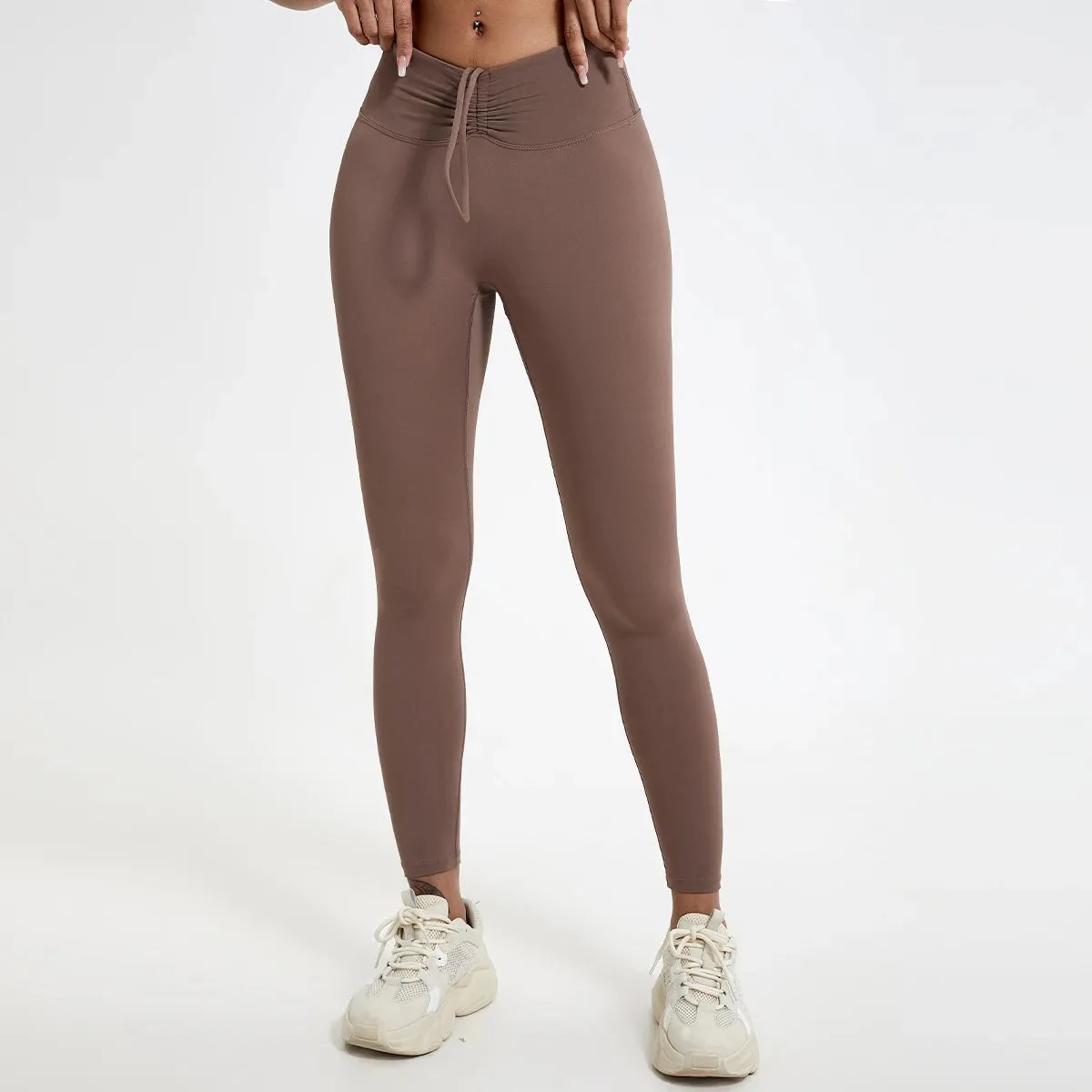 Drawstring High-Waisted Leggings