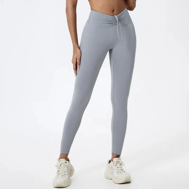 Drawstring High-Waisted Leggings