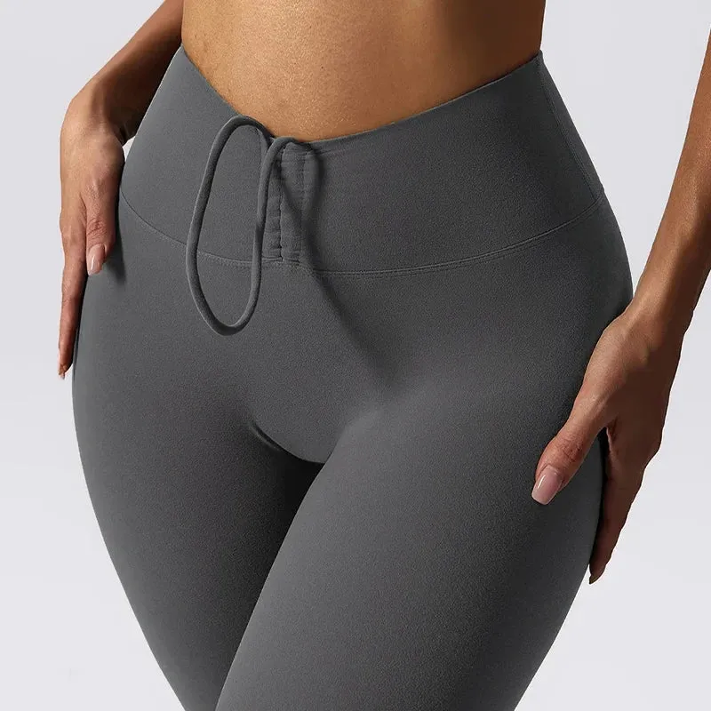 Drawstring High-Waisted Leggings