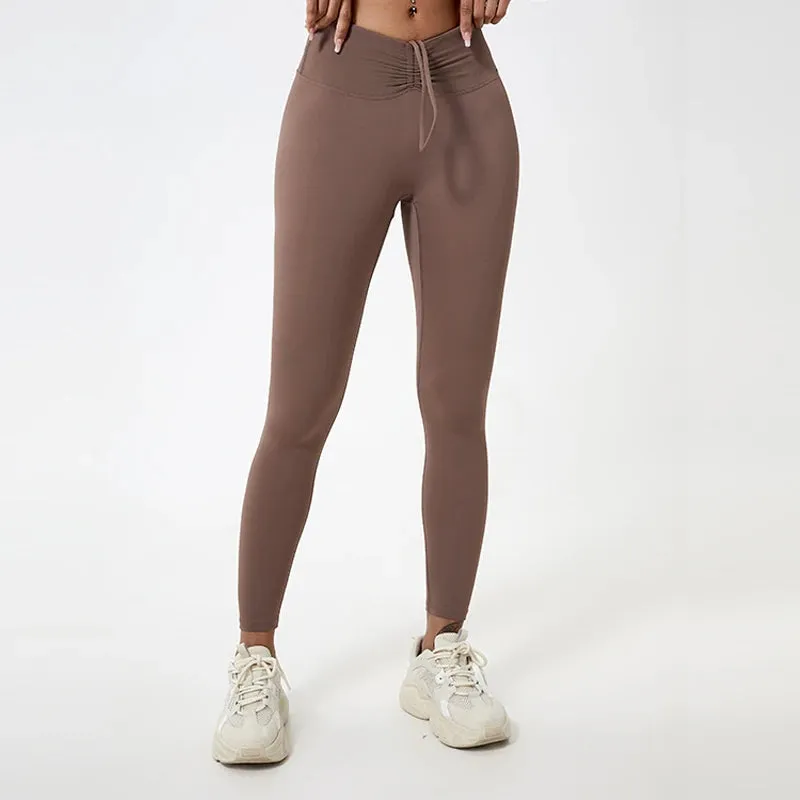 Drawstring High-Waisted Leggings