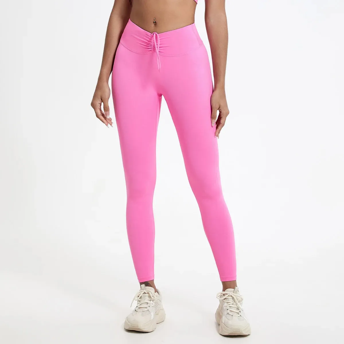 Drawstring High-Waisted Leggings