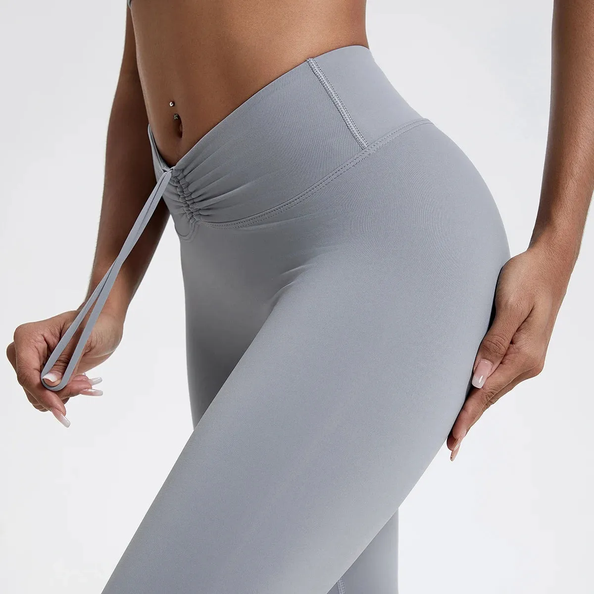 Drawstring High-Waisted Leggings