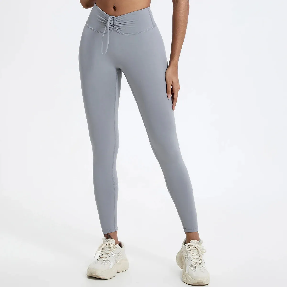 Drawstring High-Waisted Leggings