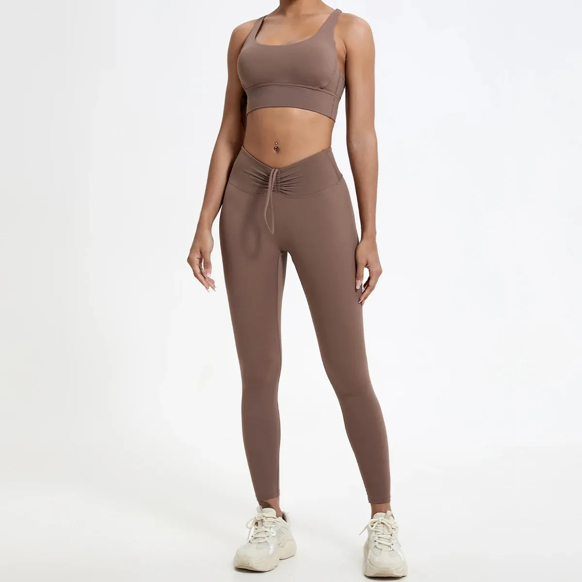 Drawstring High-Waisted Leggings