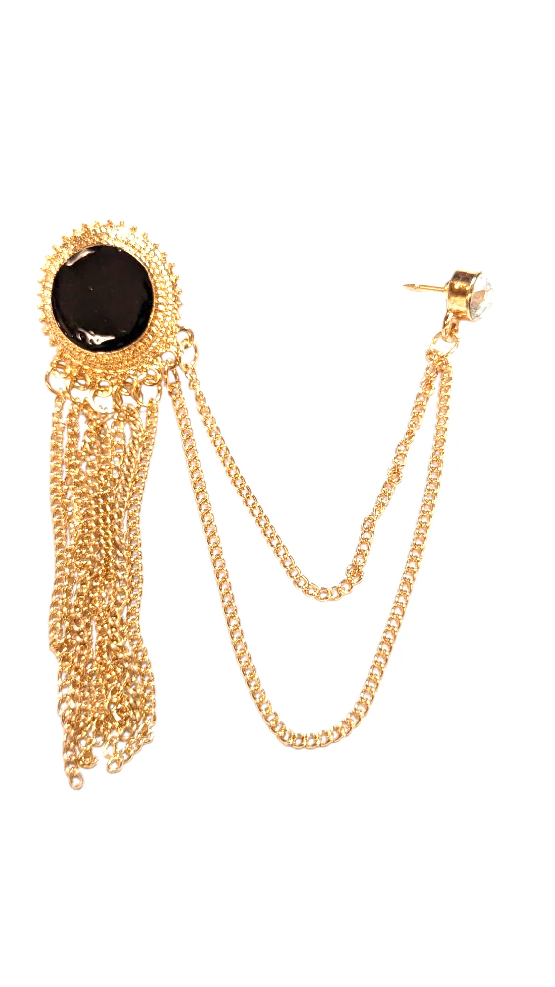 Dupsie's Majestic Anoir Brooch vintage lapel Pin Brooch with rhinestone Harness DPLPBGT45