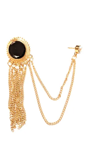 Dupsie's Majestic Anoir Brooch vintage lapel Pin Brooch with rhinestone Harness DPLPBGT45