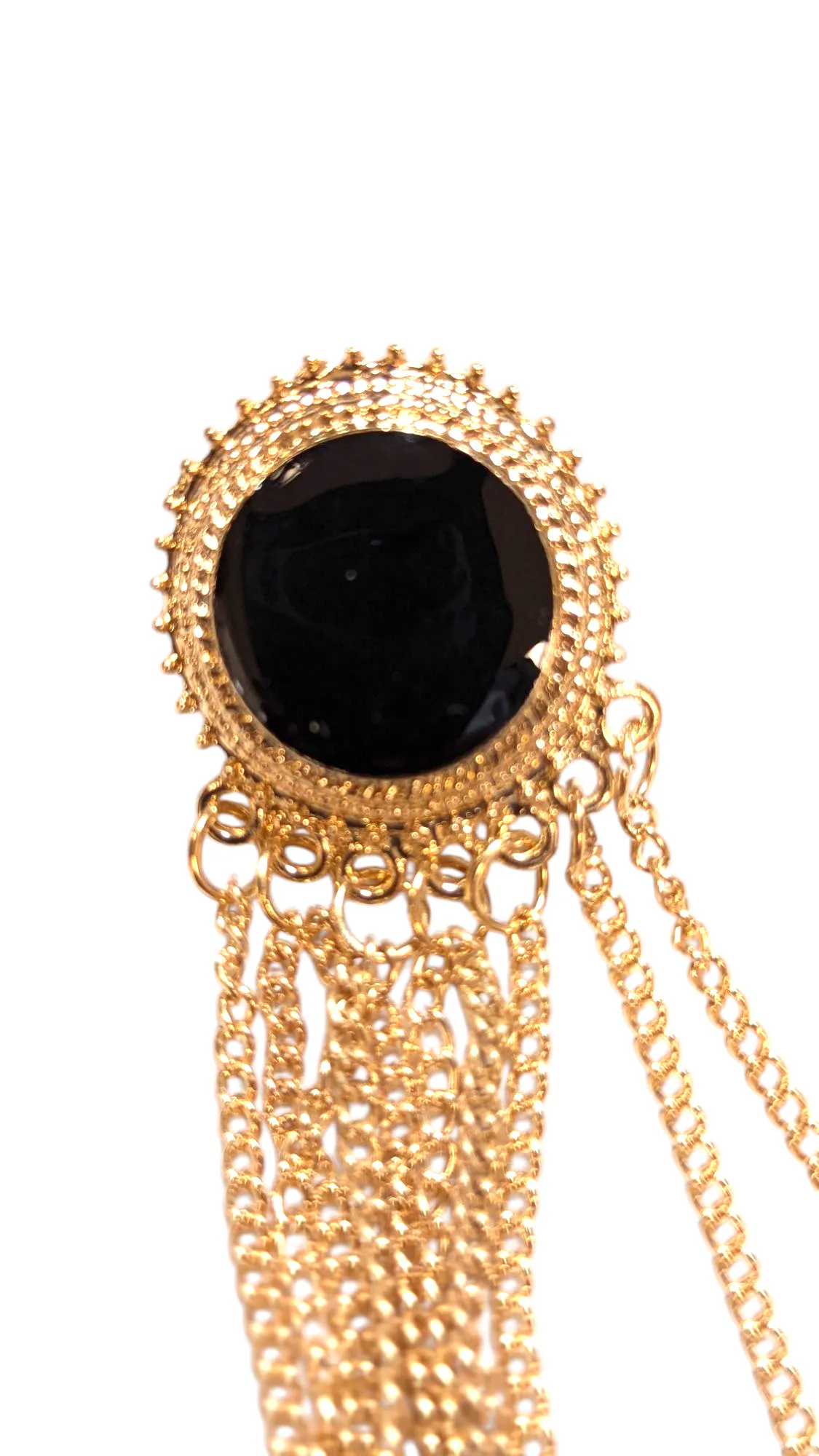 Dupsie's Majestic Anoir Brooch vintage lapel Pin Brooch with rhinestone Harness DPLPBGT45