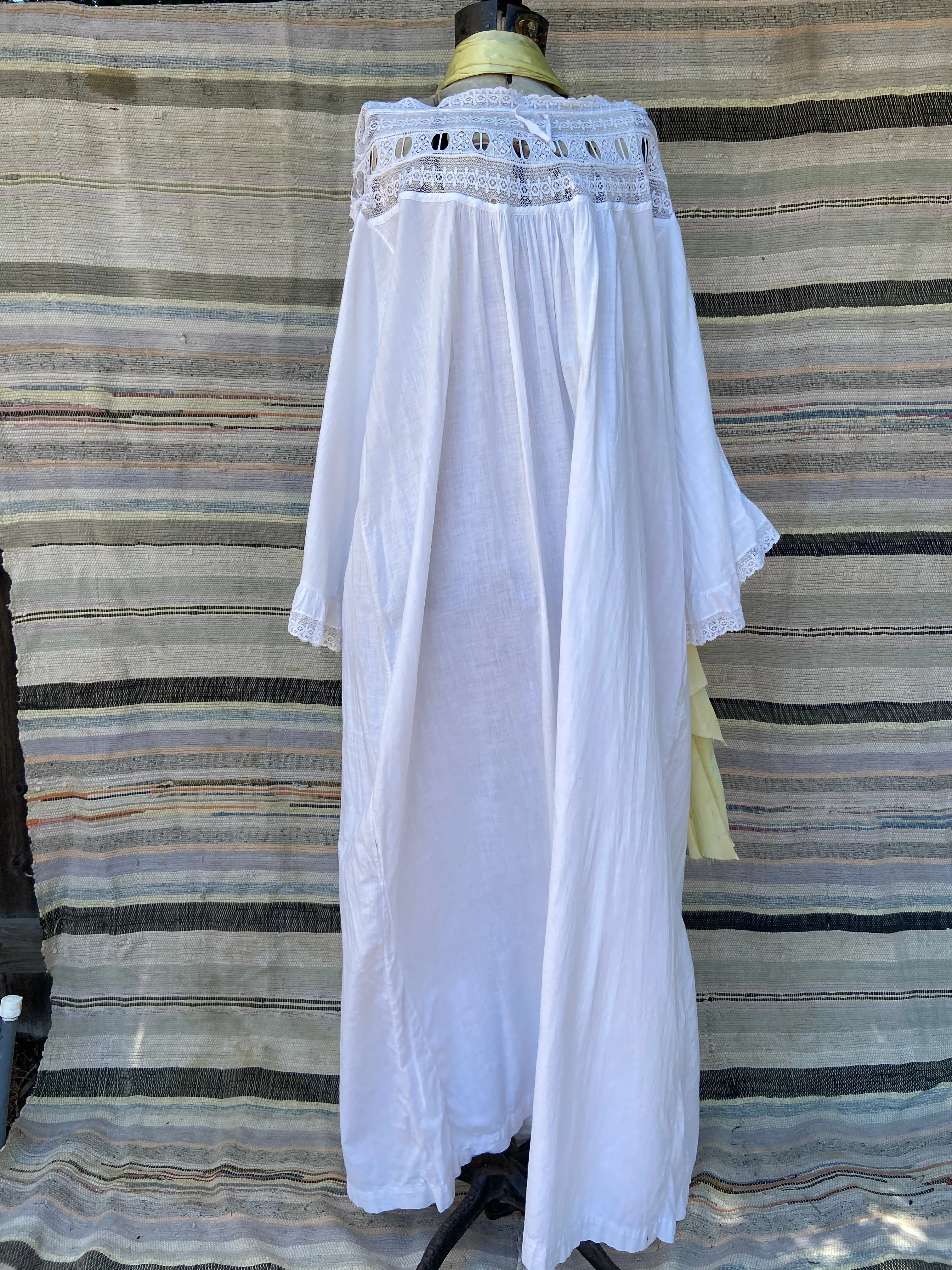 Edwardian Cotton Flutter Sleeve Cotton/ Lace Night Dress