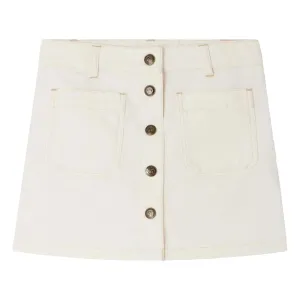 Elise White Denim Skirt