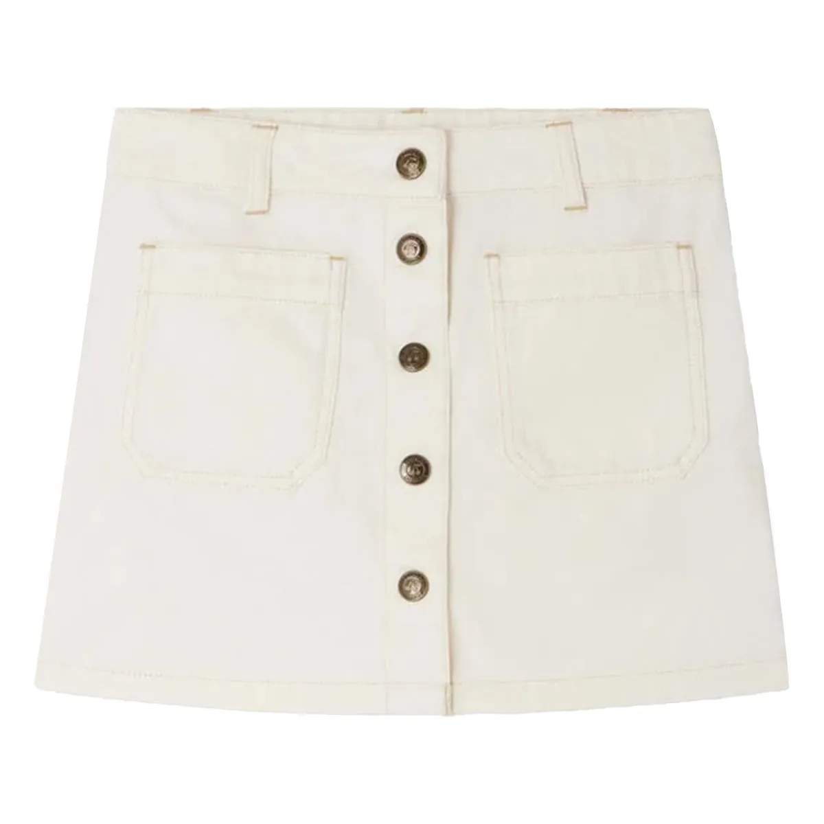 Elise White Denim Skirt