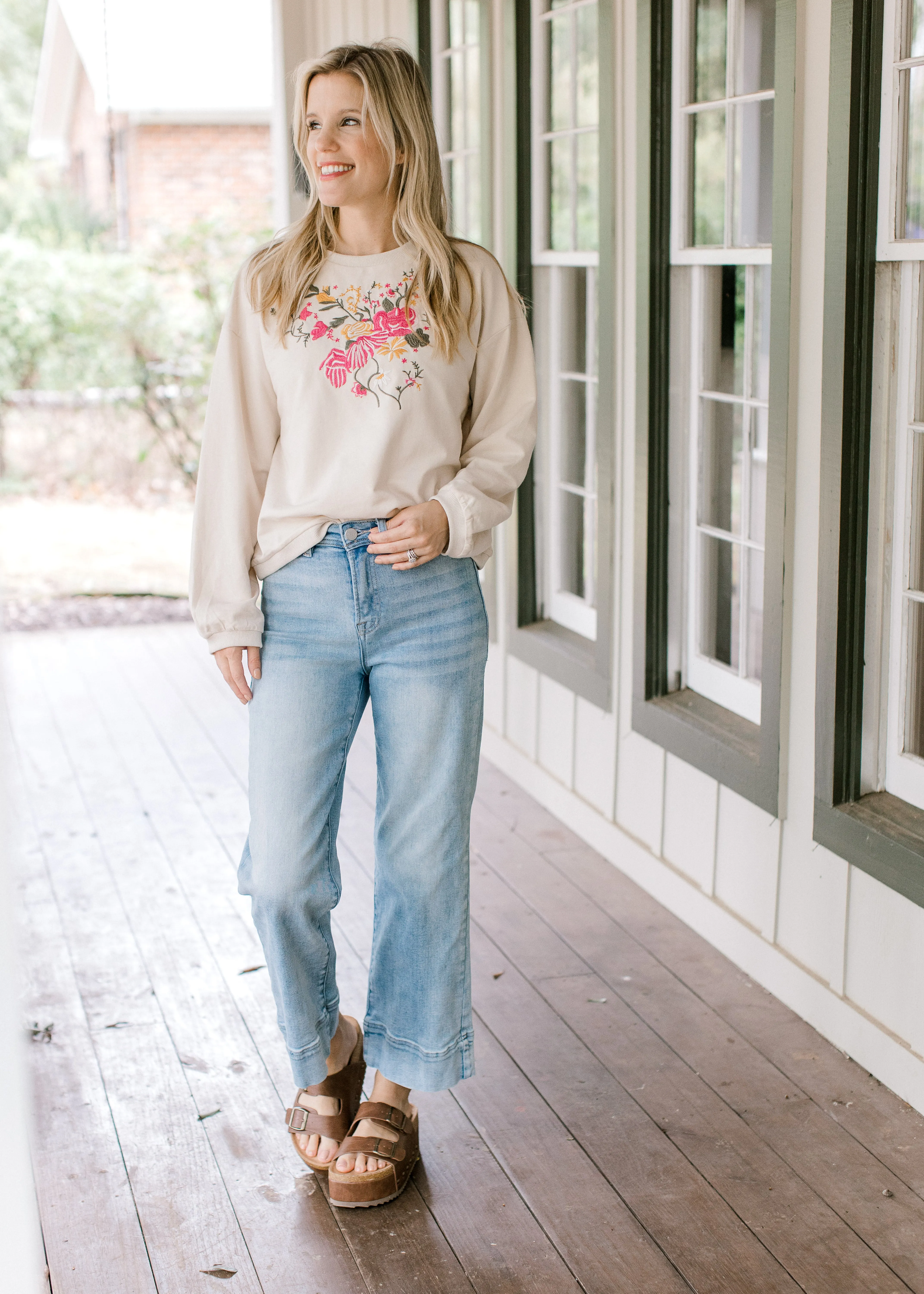 Embroidered Bouquet Top