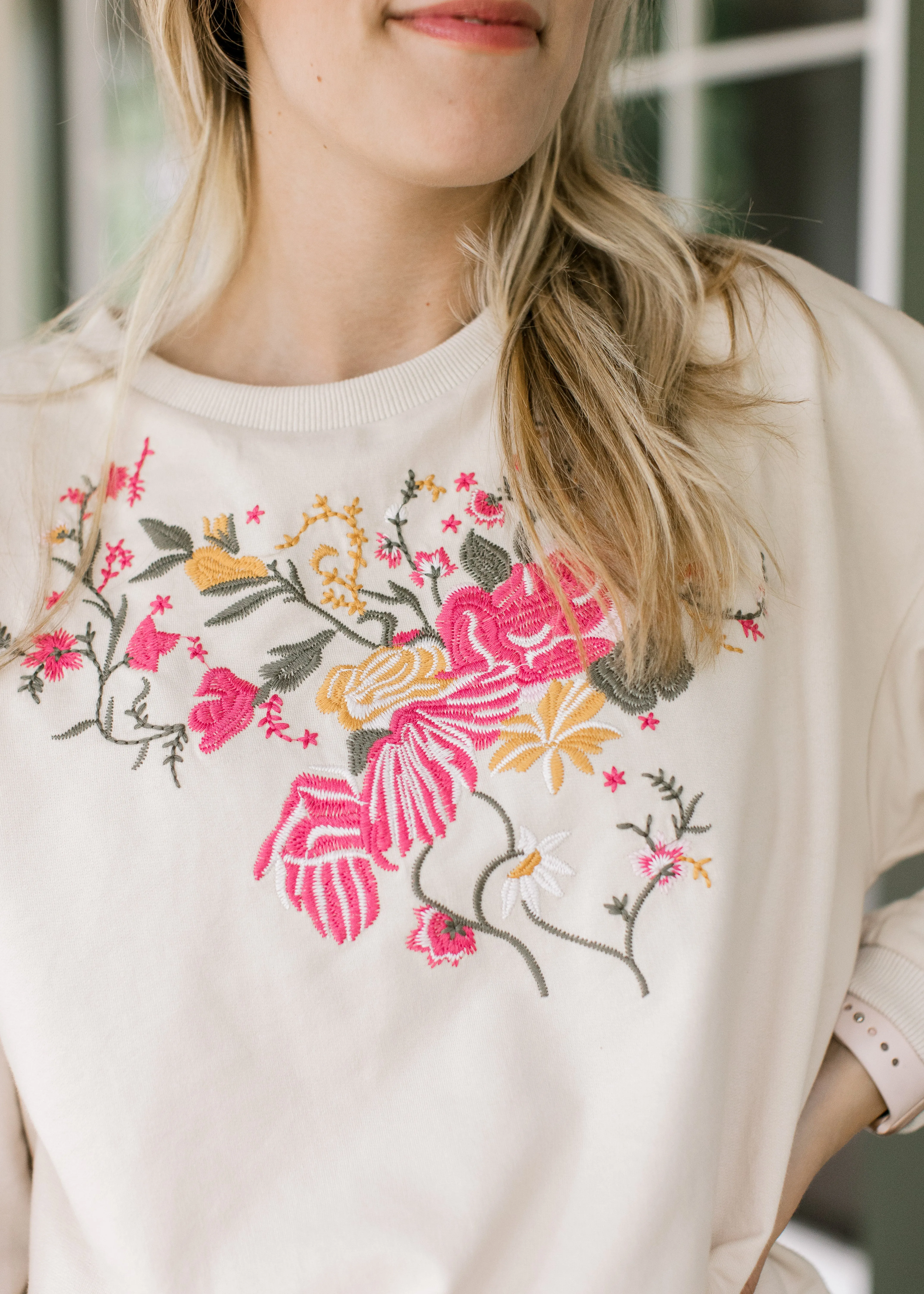Embroidered Bouquet Top