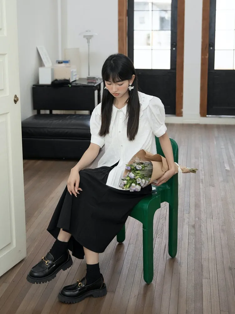 Embroidered Butterfly Lapel Shirt