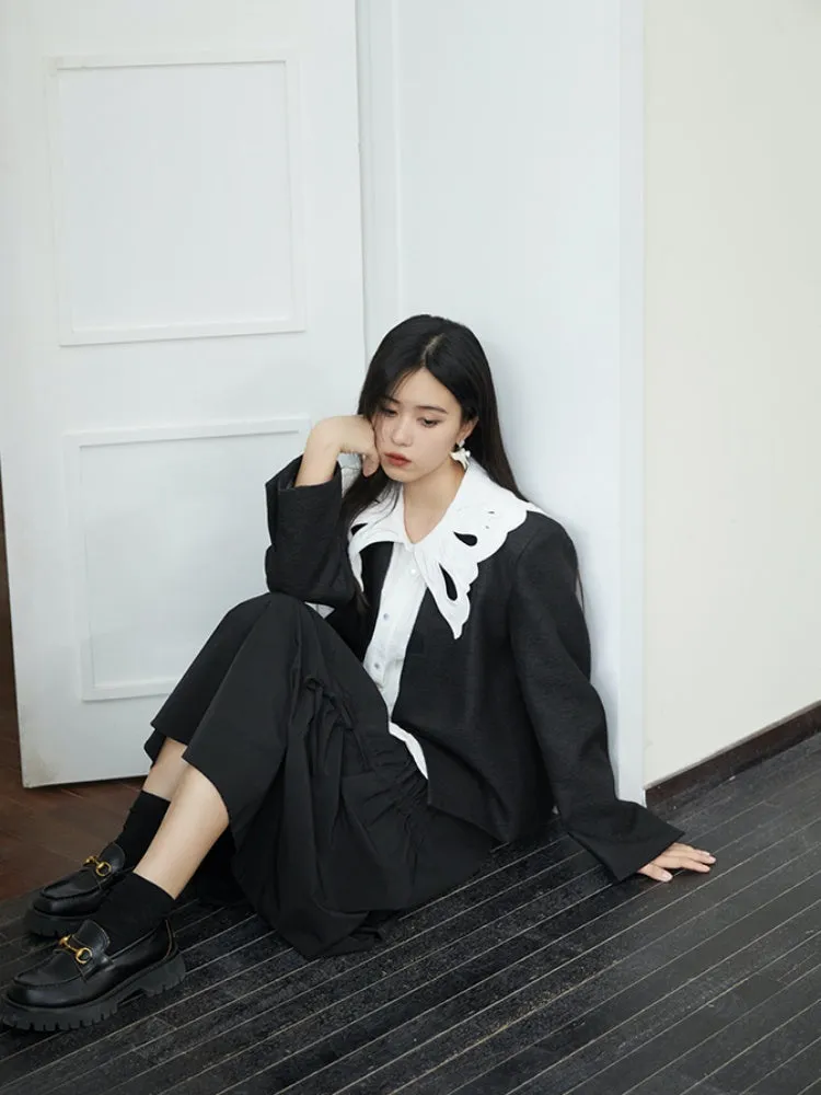 Embroidered Butterfly Lapel Shirt
