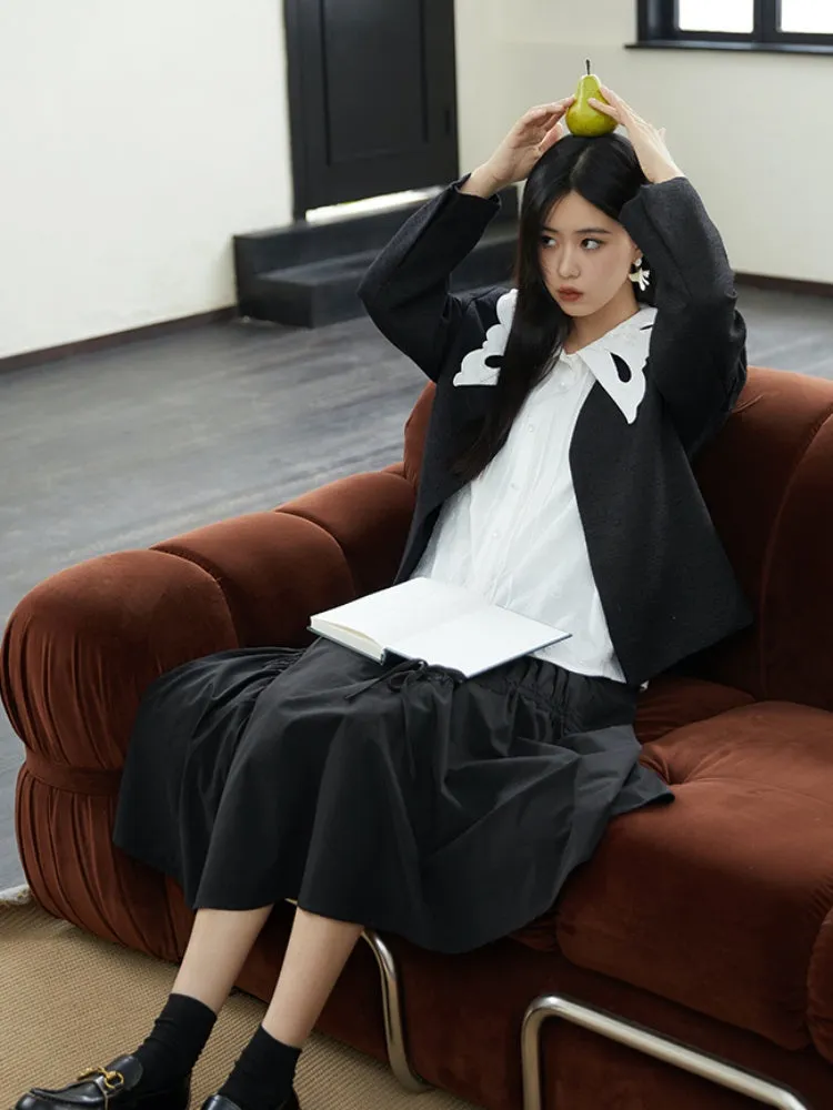 Embroidered Butterfly Lapel Shirt