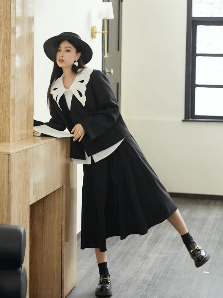 Embroidered Butterfly Lapel Shirt