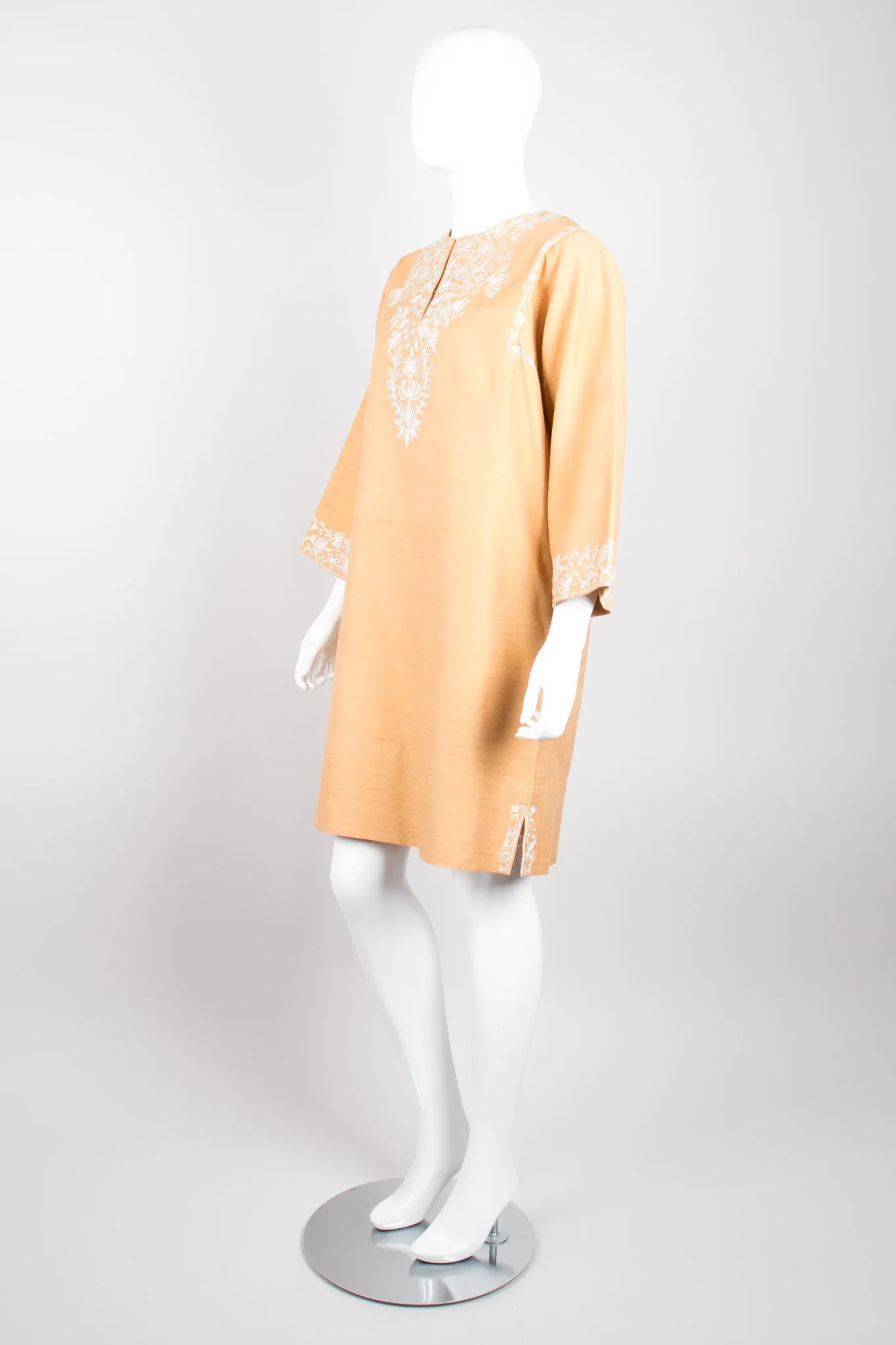 Embroidered Silk Tunic Dress