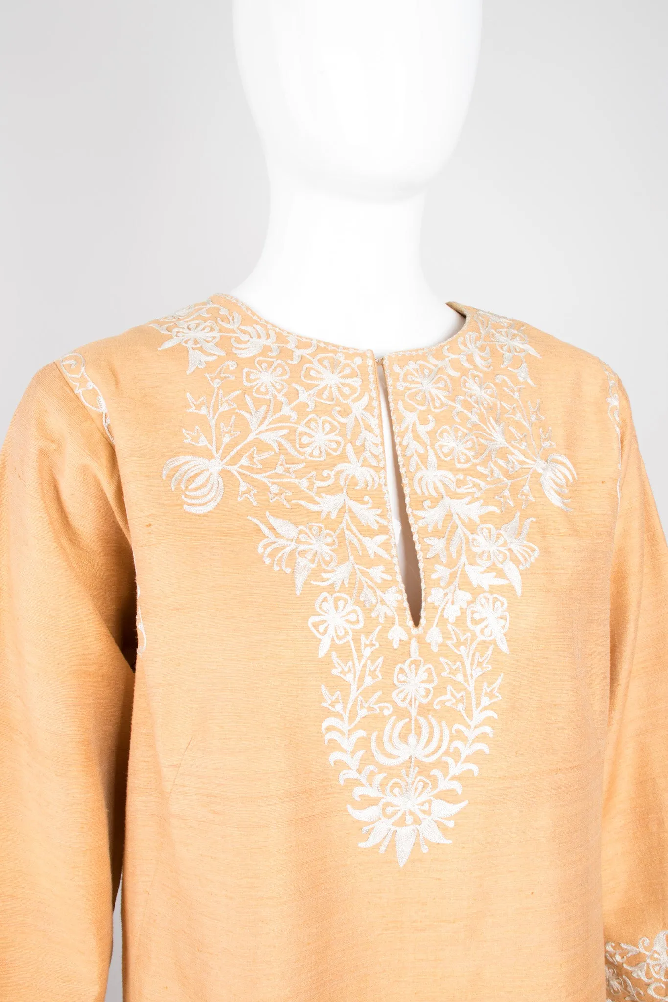 Embroidered Silk Tunic Dress