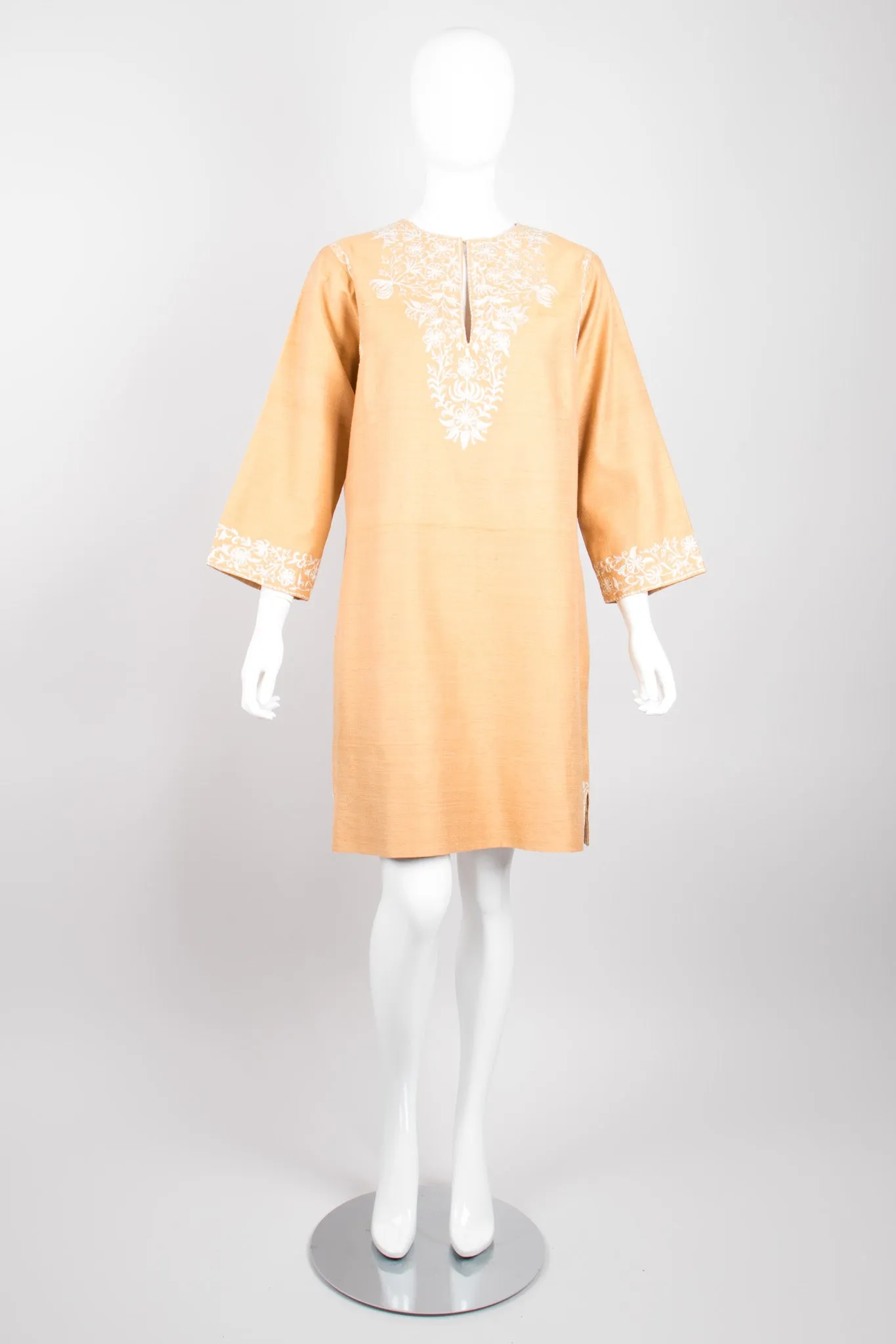 Embroidered Silk Tunic Dress