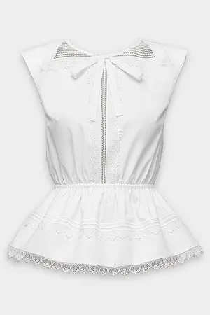 Embroidered Top in White