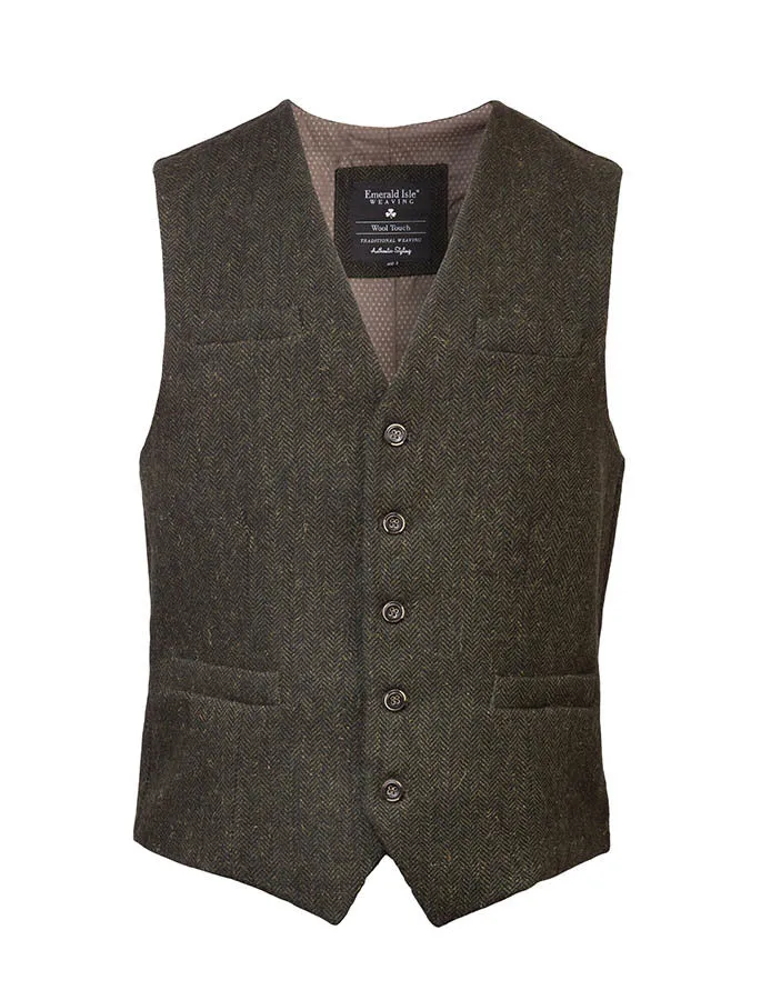 Emerald Isle Wool Blend Waistcoat Green