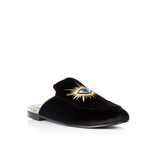 EVIL EYE VELVET MULES