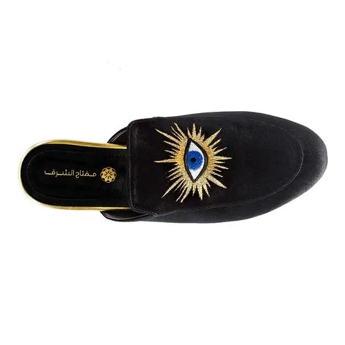 EVIL EYE VELVET MULES