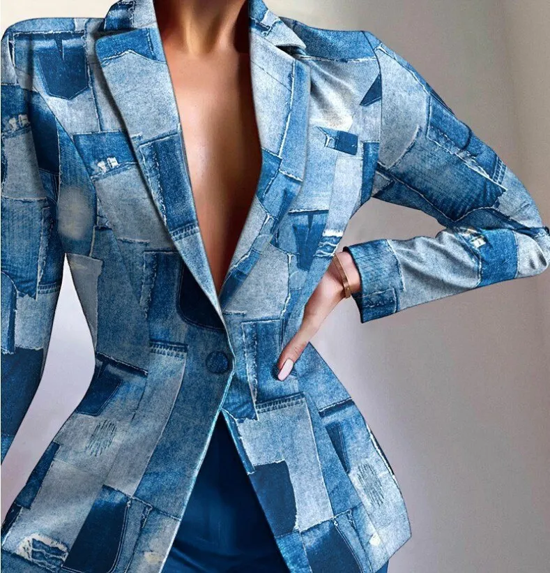 FashionSierra - Colorful Long Sleeve Blazer