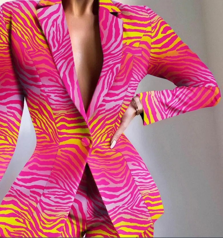 FashionSierra - Colorful Long Sleeve Blazer