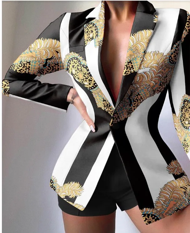 FashionSierra - Colorful Long Sleeve Blazer