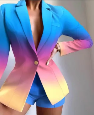 FashionSierra - Colorful Long Sleeve Blazer